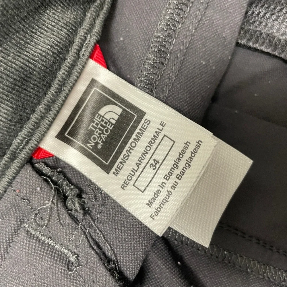 North Face Pants Mens 34 Gray Hiking Belted Straight Leg Nylon Stretch Tech